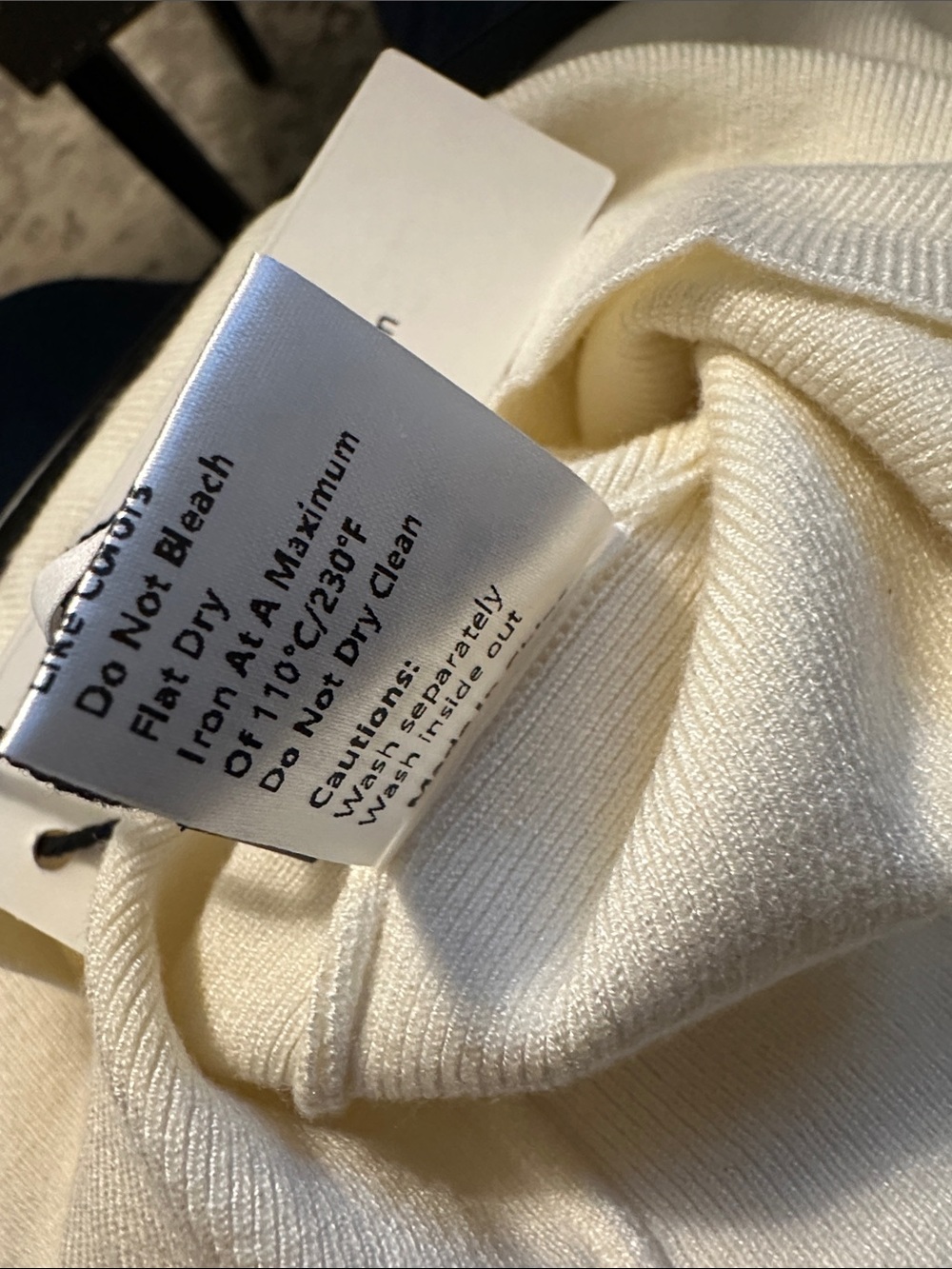 New with Tag! Commense Mock Neck Gold-Button Knit Top - Cream sz L - Picture 7 of 7